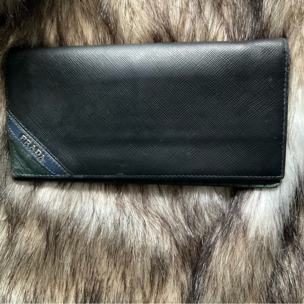 Prada Black And Navy Wallet